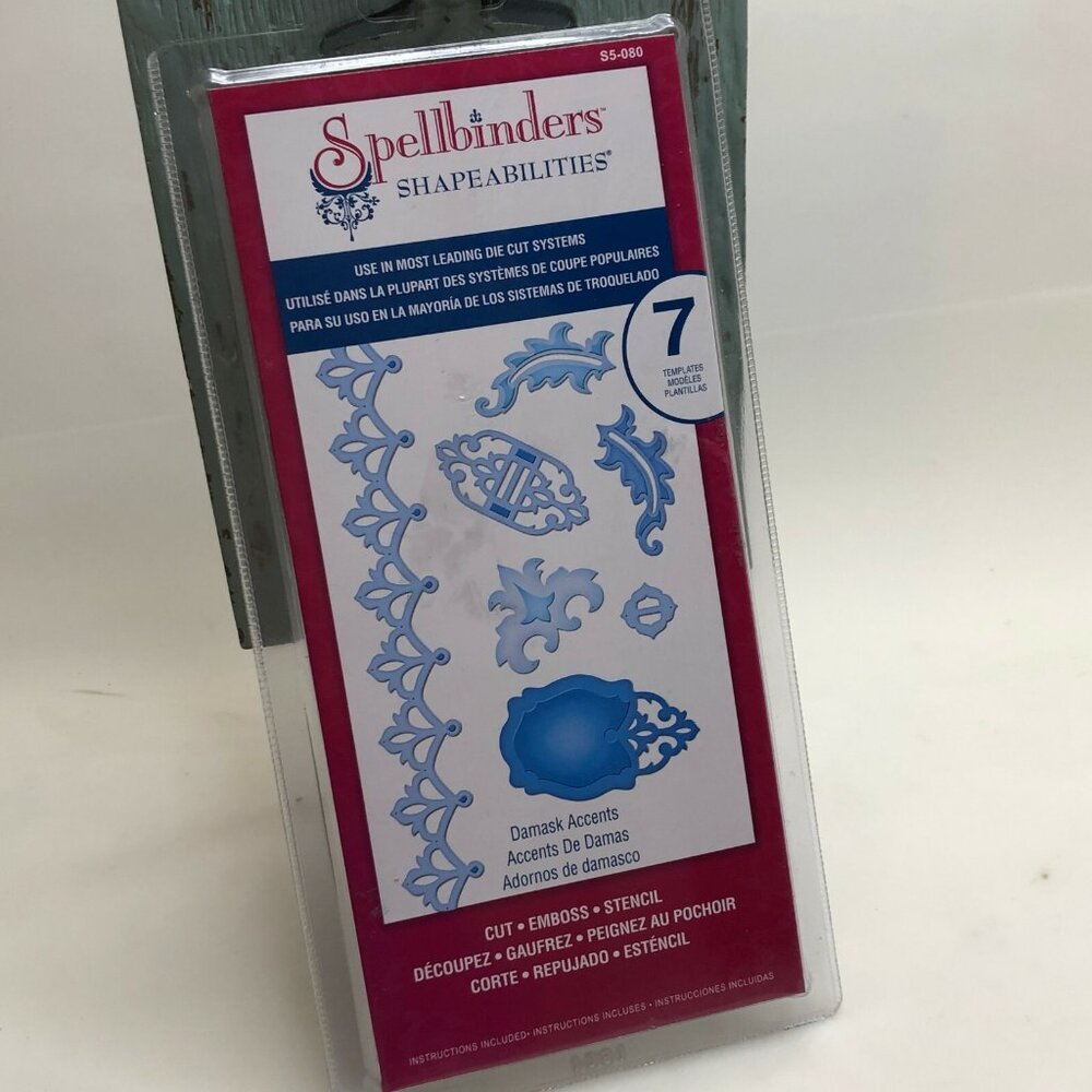 Spellbinders S5-080 Shapeabilities Damask Accents Die Set 7 Templates Designs